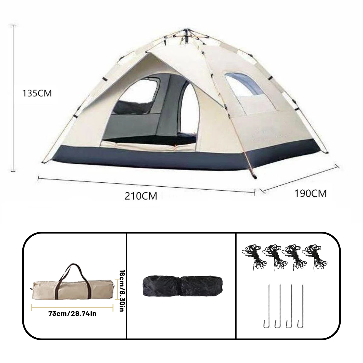 Outdoor Automatic Quick-opening Tent Automatic Rainproof Sunshine-proof Tent Fishing Beach Sunshine Shelter 4 person tents Outdoor Automatic Quick-opening Tent Automatic Rainproof Sunshine-proof Tent Fishing Beach Sunshine Shelter 4 person tents