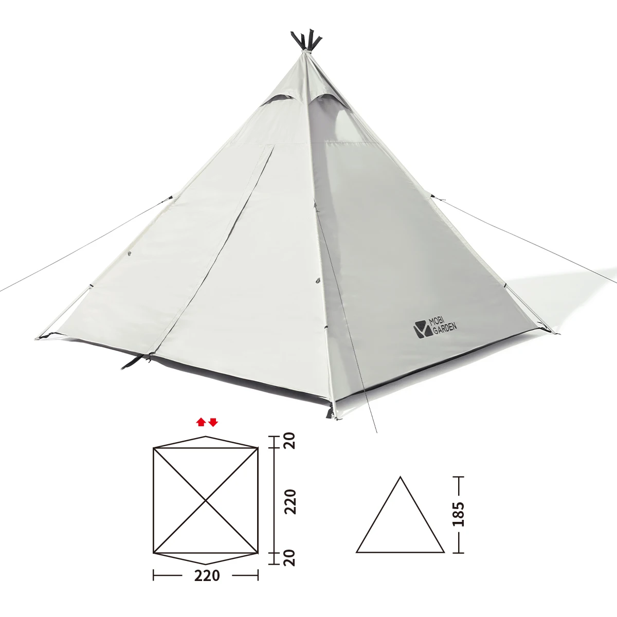 MOBI GARDEN Camping Tent Twilight Series Black Coating UV50+ Pyramid Tent Indian Tent Waterproof  Windproof For 1-2 People MOBI GARDEN Camping Tent Twilight Series Black Coating UV50+ Pyramid Tent Indian Tent Waterproof  Windproof For 1-2 People