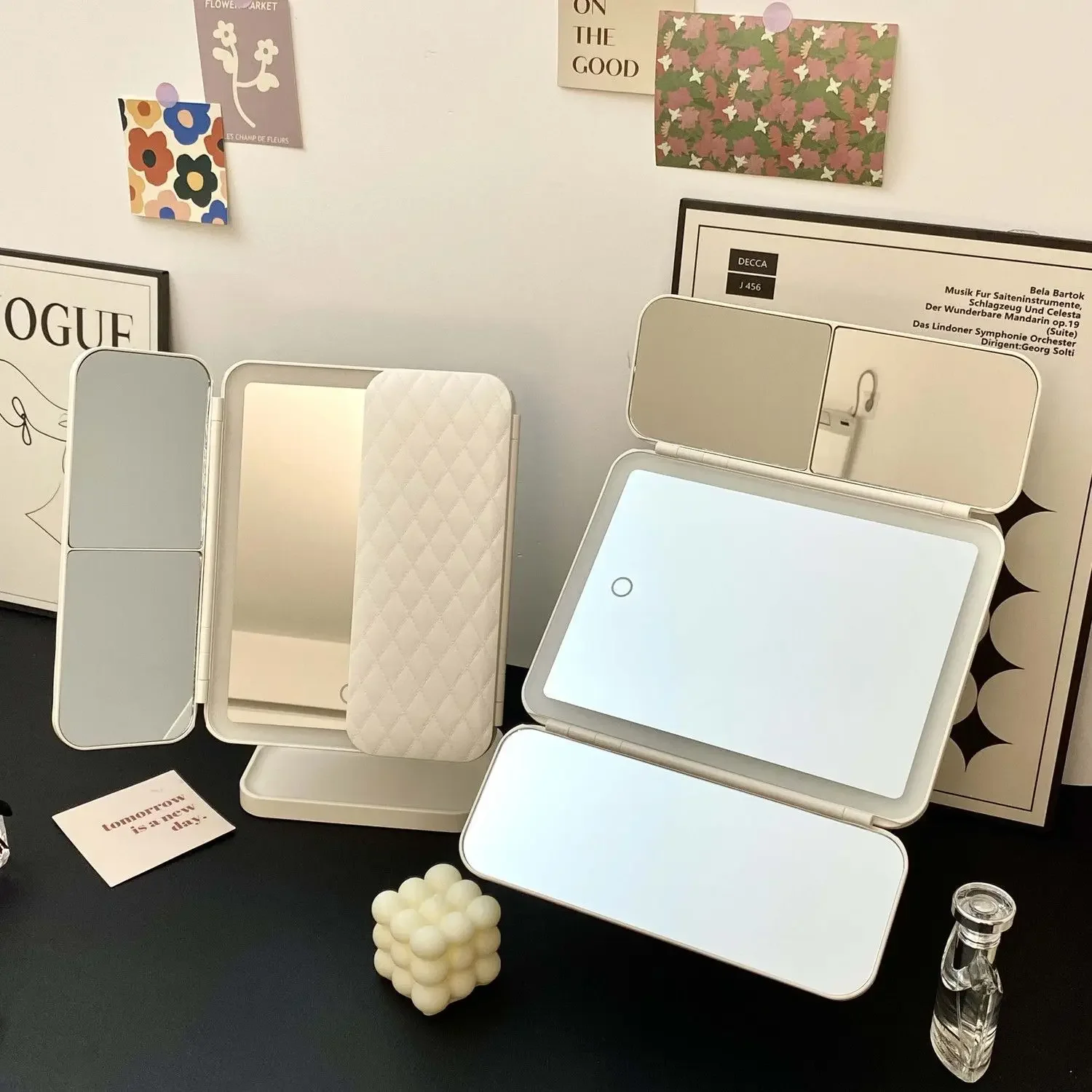 Trifold Makeup Mirror LED Lights Dorm Dressing Mirror Beauty Light up your fill light with Smart Complementary Makeup Mirror Tri Trifold Makeup Mirror LED Lights Dorm Dressing Mirror Beauty Light up your fill light with Smart Complementary Makeup Mirror Tri