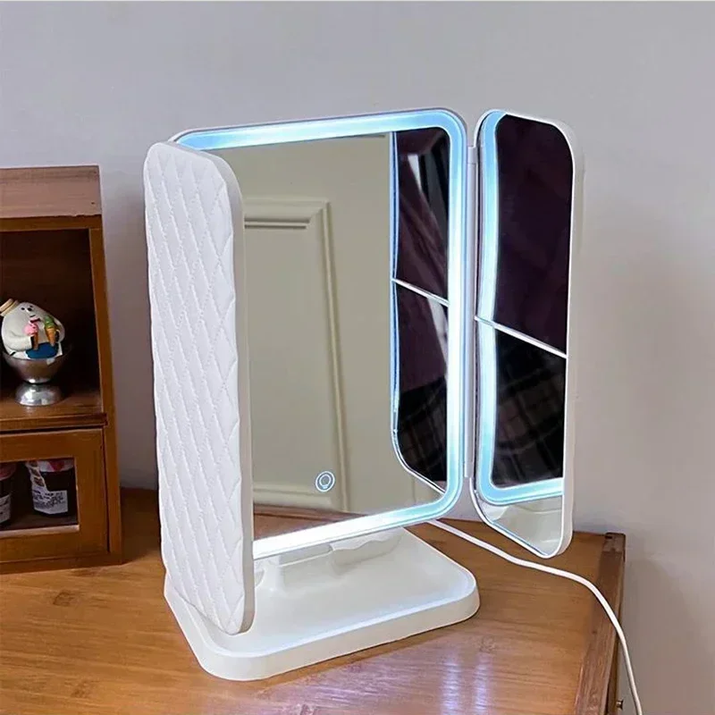Trifold Makeup Mirror LED Lights Dorm Dressing Mirror Beauty Light up your fill light with Smart Complementary Makeup Mirror Tri Trifold Makeup Mirror LED Lights Dorm Dressing Mirror Beauty Light up your fill light with Smart Complementary Makeup Mirror Tri
