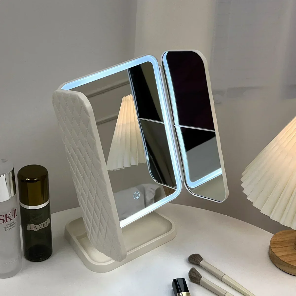 Trifold Makeup Mirror LED Lights Dorm Dressing Mirror Beauty Light up your fill light with Smart Complementary Makeup Mirror Tri Trifold Makeup Mirror LED Lights Dorm Dressing Mirror Beauty Light up your fill light with Smart Complementary Makeup Mirror Tri