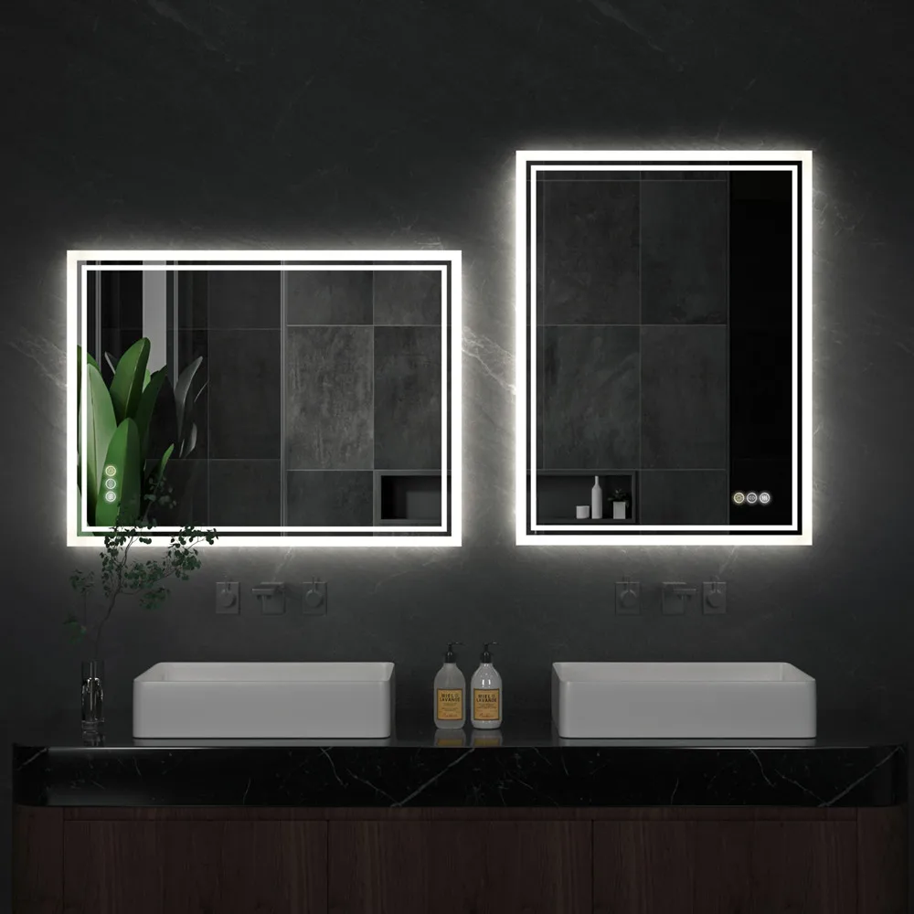 LUVODI Illuminate LED Backlight Bathroom Mirror Frameless Dimmable Defog Bath/Shower/Shaving Mirror LUVODI Illuminate LED Backlight Bathroom Mirror Frameless Dimmable Defog Bath/Shower/Shaving Mirror