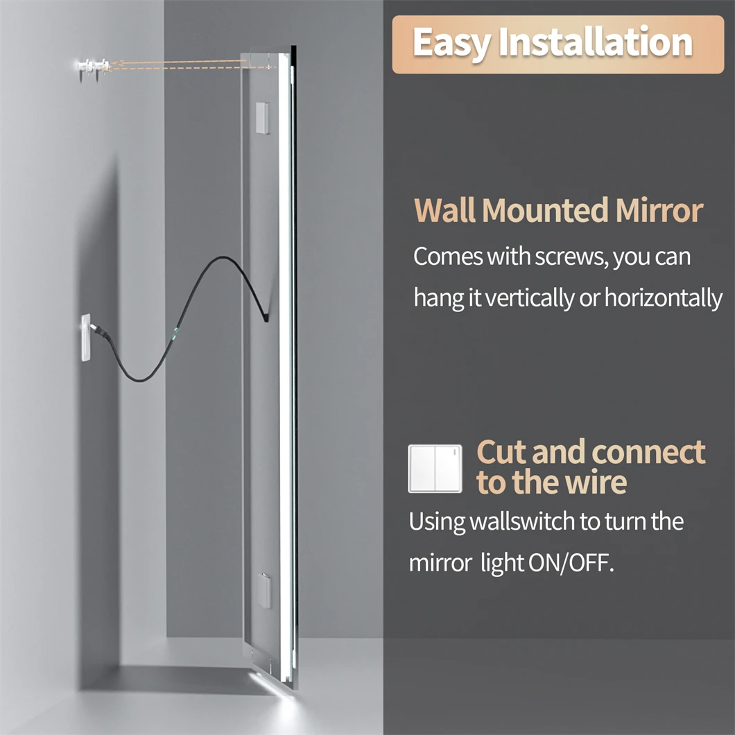 XXL Bathroom Mirror Smart LED Vanity Mirror Wall Mounted with Bluetooth, Digital Display, Back Front Lit,Anti Fog for Hotel Hall XXL Bathroom Mirror Smart LED Vanity Mirror Wall Mounted with Bluetooth, Digital Display, Back Front Lit,Anti Fog for Hotel Hall