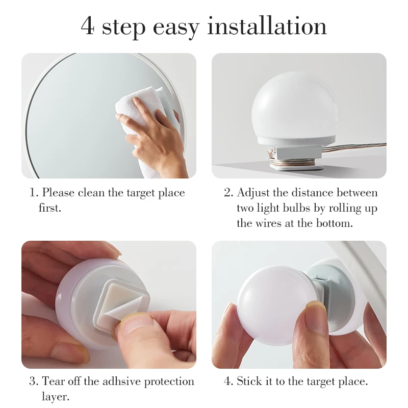 Makeup Mirror LED Light Bulbs Vanity Lights USB 12V Bathroom Dressing Table Lighting Dimmable LED Vanity Light For Mirror Light Makeup Mirror LED Light Bulbs Vanity Lights USB 12V Bathroom Dressing Table Lighting Dimmable LED Vanity Light For Mirror Light