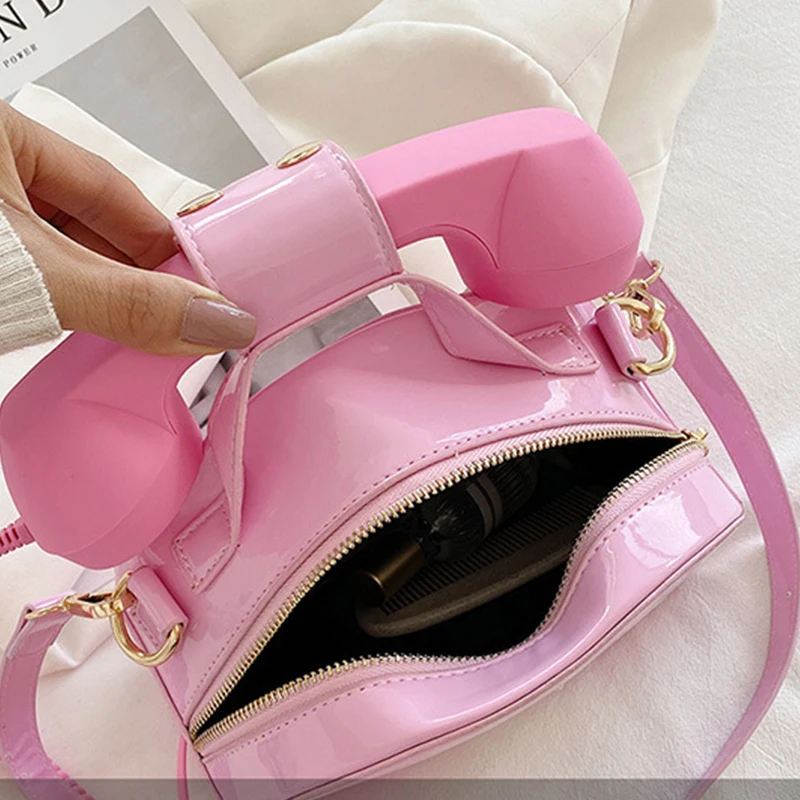 Women’s Creative Shoulder Bag Telephone Shaped Crossbody Bag Retro PU Leather Designer Sweet Girl Phone Purses and Small Handbag Women's Creative Shoulder Bag Telephone Shaped Crossbody Bag Retro PU Leather Designer Sweet Girl Phone Purses and Small Handbag