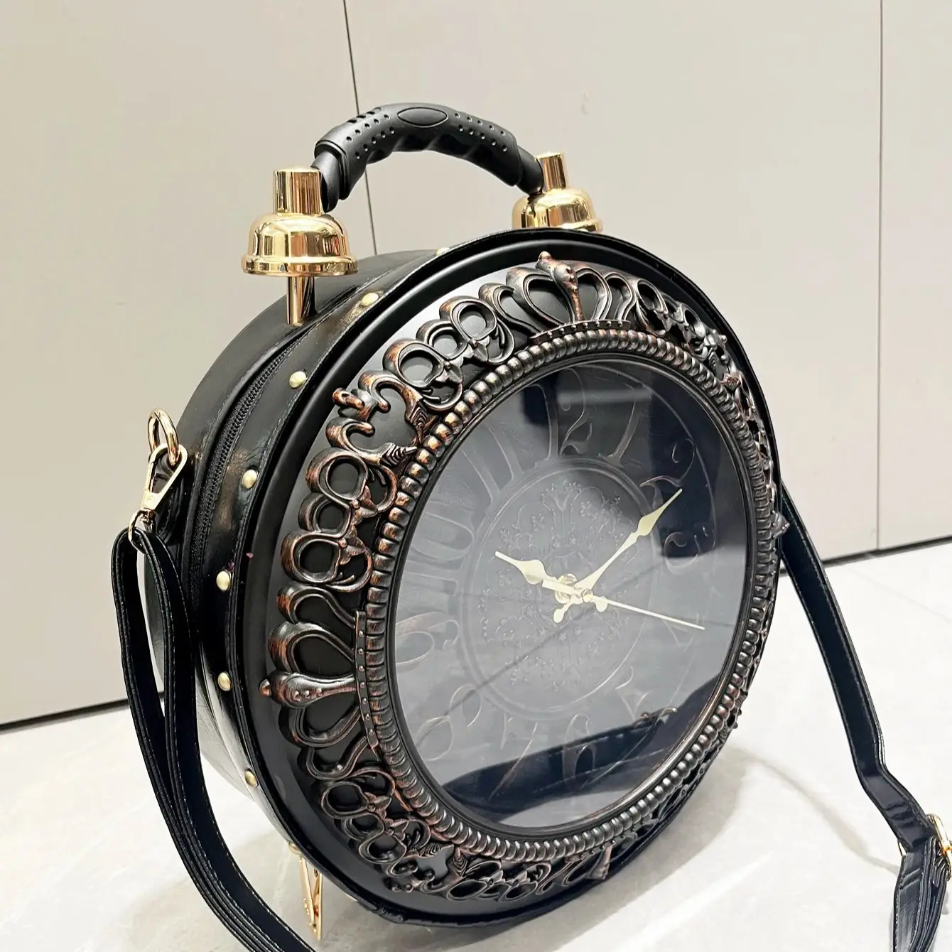 Luxury Designer Purses and Handbags Shoulder Bags funny clock-shaped bag funny Women’s round bag pu leather Woman’s bag Luxury Designer Purses and Handbags Shoulder Bags funny clock-shaped bag funny Women's round bag pu leather Woman's bag