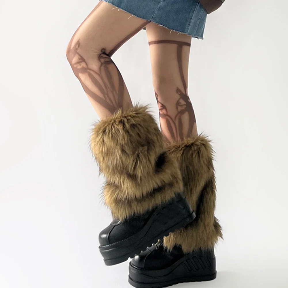 Y2k Vintage Faux Fur Leg Warmers Hot Girl Harajuku Winter Warm Furry Boots Cover Socks Jk Punk Hiphop Cosplay Accessories Y2k Vintage Faux Fur Leg Warmers Hot Girl Harajuku Winter Warm Furry Boots Cover Socks Jk Punk Hiphop Cosplay Accessories