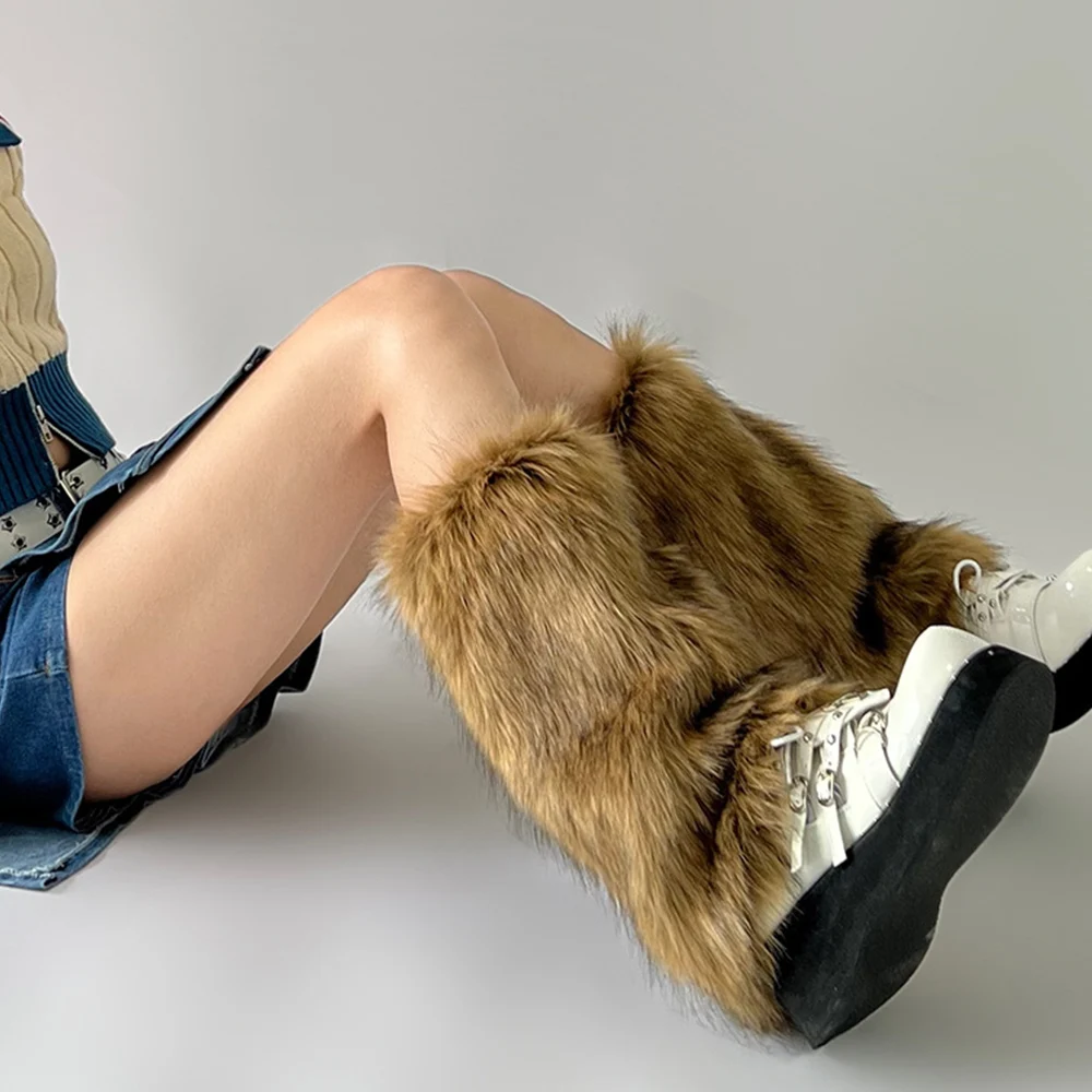 Y2k Vintage Faux Fur Leg Warmers Hot Girl Harajuku Winter Warm Furry Boots Cover Socks Jk Punk Hiphop Cosplay Accessories Y2k Vintage Faux Fur Leg Warmers Hot Girl Harajuku Winter Warm Furry Boots Cover Socks Jk Punk Hiphop Cosplay Accessories