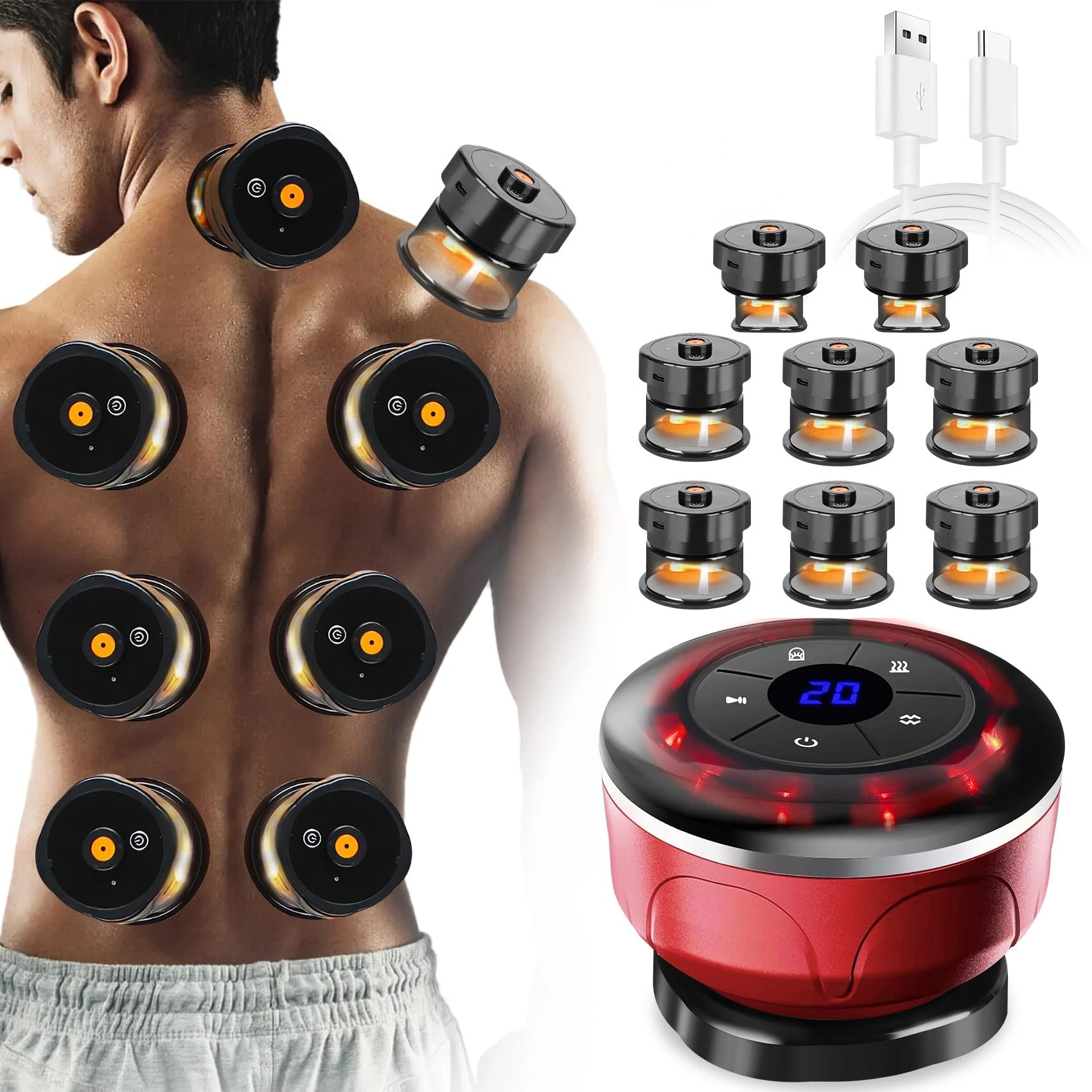 8 Cups Electric Cupping Massager Gua Sha Vacuum Suction Cups Ems Anti Cellulite Magnet Therapy Scraping Fat Burner Body Massager 8 Cups Electric Cupping Massager Gua Sha Vacuum Suction Cups Ems Anti Cellulite Magnet Therapy Scraping Fat Burner Body Massager