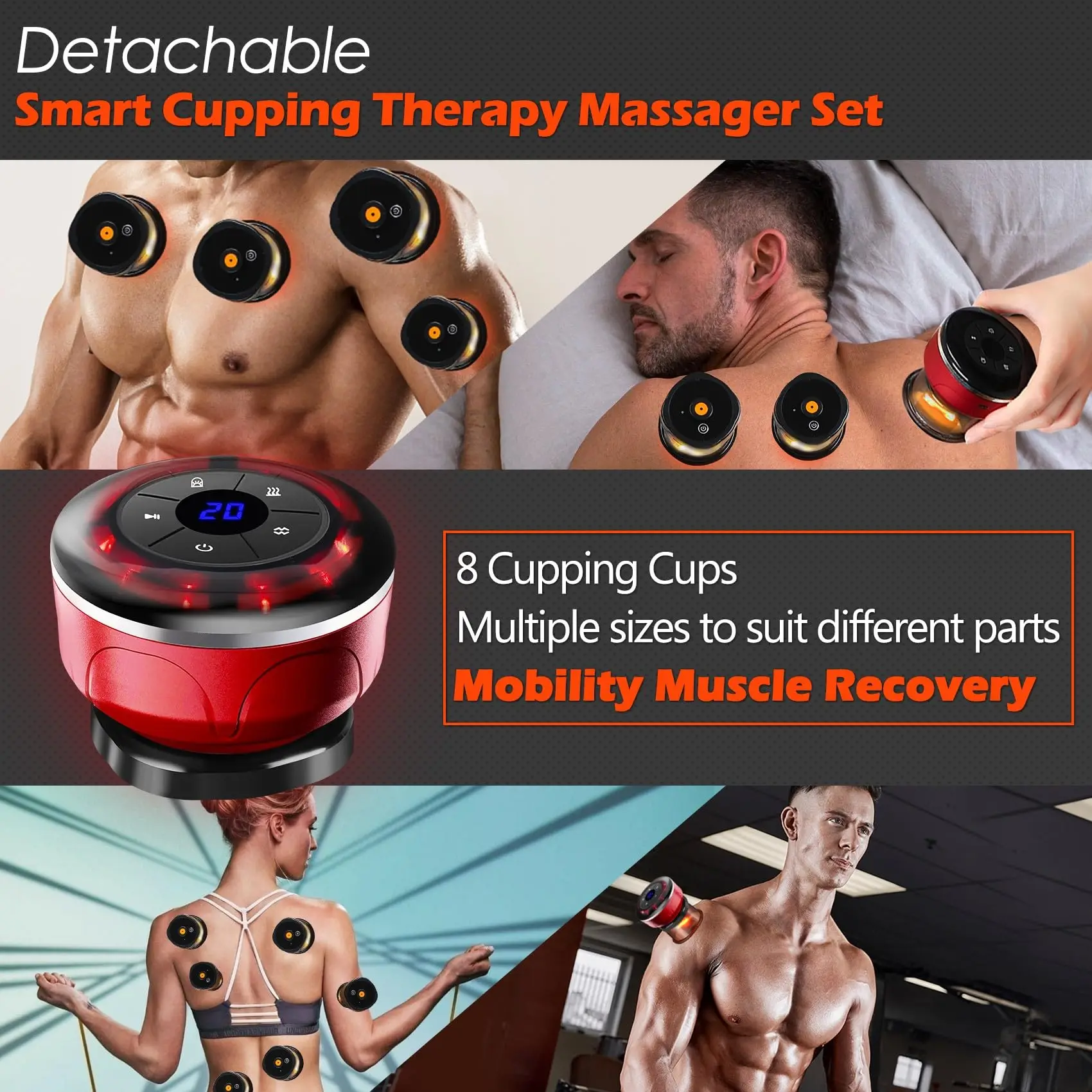 8 Cups Electric Cupping Massager Gua Sha Vacuum Suction Cups Ems Anti Cellulite Magnet Therapy Scraping Fat Burner Body Massager 8 Cups Electric Cupping Massager Gua Sha Vacuum Suction Cups Ems Anti Cellulite Magnet Therapy Scraping Fat Burner Body Massager