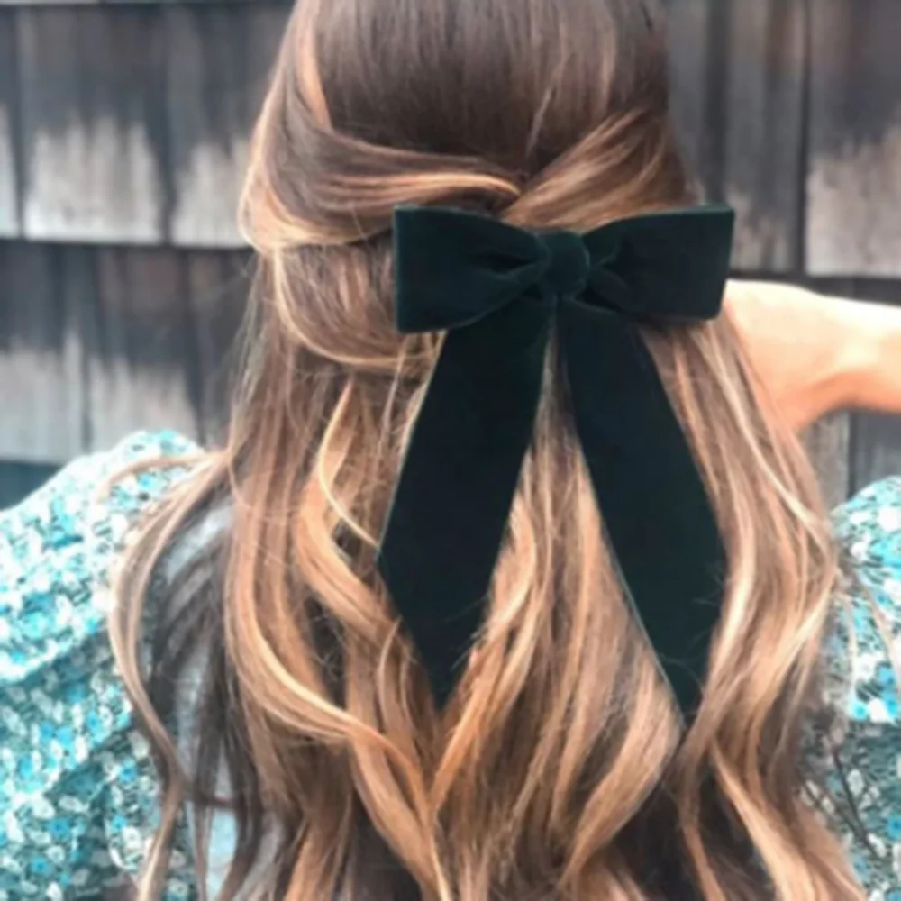 Bow Velvet Barrettes Women Temperament Ponytail Hairpin Hair Clip Girls Black Red Ribbon Hair Clip Fashion Hair Accessories Bow Velvet Barrettes Women Temperament Ponytail Hairpin Hair Clip Girls Black Red Ribbon Hair Clip Fashion Hair Accessories