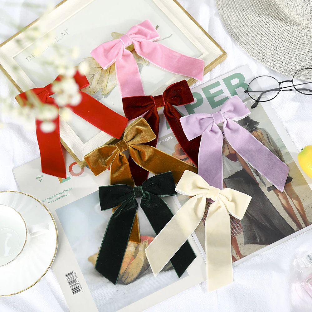 Bow Velvet Barrettes Women Temperament Ponytail Hairpin Hair Clip Girls Black Red Ribbon Hair Clip Fashion Hair Accessories Bow Velvet Barrettes Women Temperament Ponytail Hairpin Hair Clip Girls Black Red Ribbon Hair Clip Fashion Hair Accessories