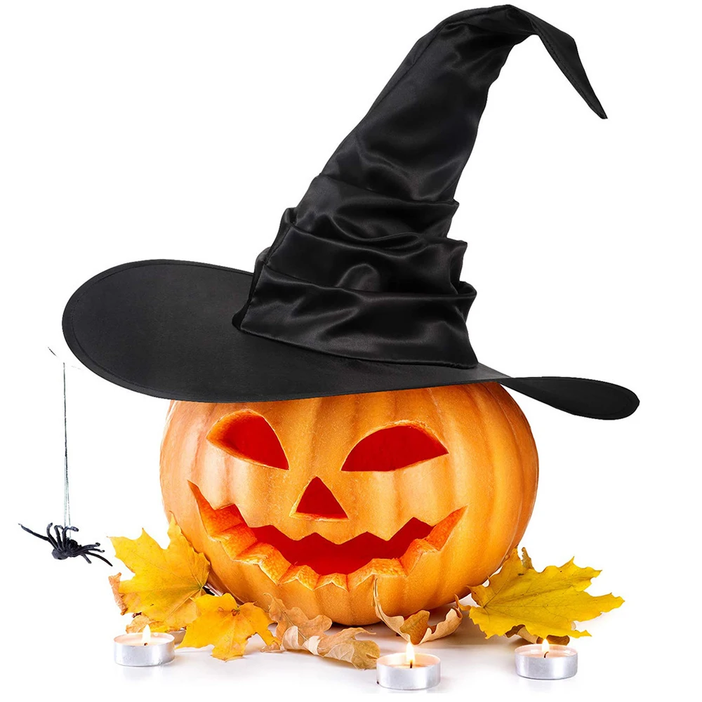 Halloween Witch Hat Black Folds Wizard Hats for Women Men Masquerade Party Carnival Costume Cosplay Props Halloween Decorations Halloween Witch Hat Black Folds Wizard Hats for Women Men Masquerade Party Carnival Costume Cosplay Props Halloween Decorations