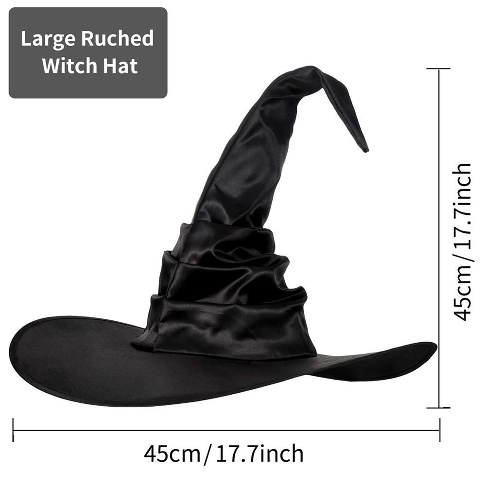 Halloween Witch Hat Black Folds Wizard Hats for Women Men Masquerade Party Carnival Costume Cosplay Props Halloween Decorations Halloween Witch Hat Black Folds Wizard Hats for Women Men Masquerade Party Carnival Costume Cosplay Props Halloween Decorations