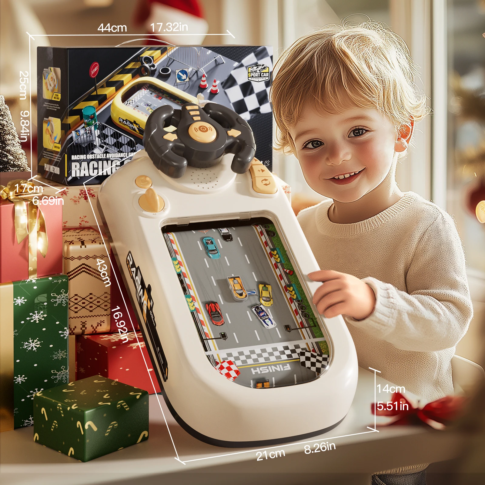 Children’s steering wheel operation obstacle avoidance game machine simulates steering wheel racing car Children's steering wheel operation obstacle avoidance game machine simulates steering wheel racing car