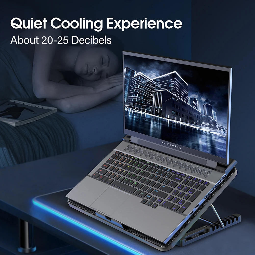 Coolcold 15.6-17.3inch Laptop Cooling Pad with 6 Quiet Fans,7 Height Wind Speed Adjustable,Laptop Cooer With Mobile Phone holder Coolcold 15.6-17.3inch Laptop Cooling Pad with 6 Quiet Fans,7 Height Wind Speed Adjustable,Laptop Cooer With Mobile Phone holder