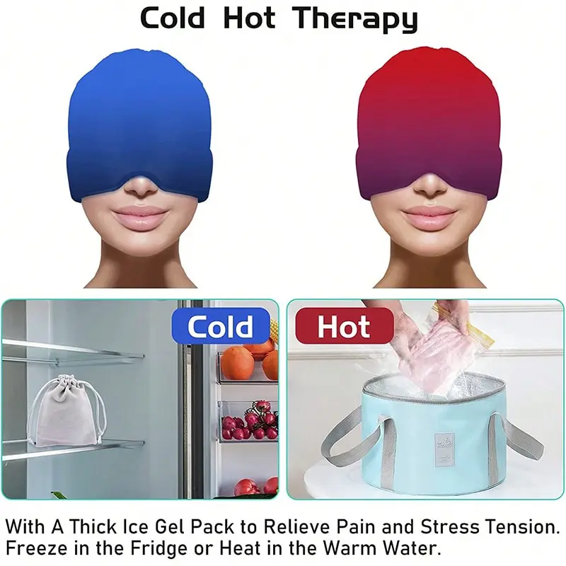 Gel Ice Headache Migraine Relief Hat Cold Compress Therapy Cap Ice Head Wrap Pack Eye Mask For Pressure Relieve Pain Ice Hat Gel Ice Headache Migraine Relief Hat Cold Compress Therapy Cap Ice Head Wrap Pack Eye Mask For Pressure Relieve Pain Ice Hat