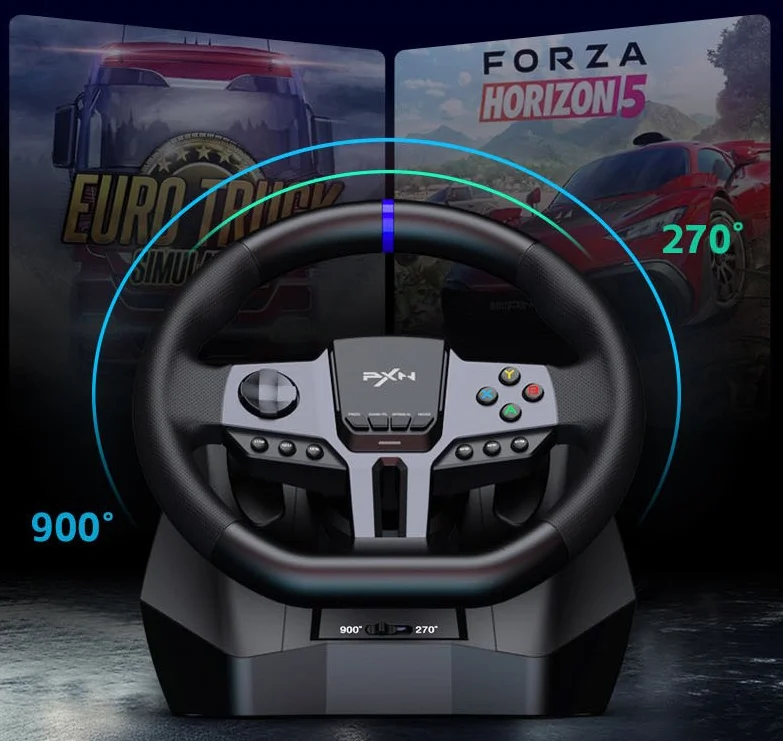 PXN V9 Gen2 Racing Steering Driving Wheel 270°/ 900° Vibration Gaming Steering Wheel for PS4,PC,PS3,Xbox Series X|S, Xbox One PXN V9 Gen2 Racing Steering Driving Wheel 270°/ 900° Vibration Gaming Steering Wheel for PS4,PC,PS3,Xbox Series X|S, Xbox One