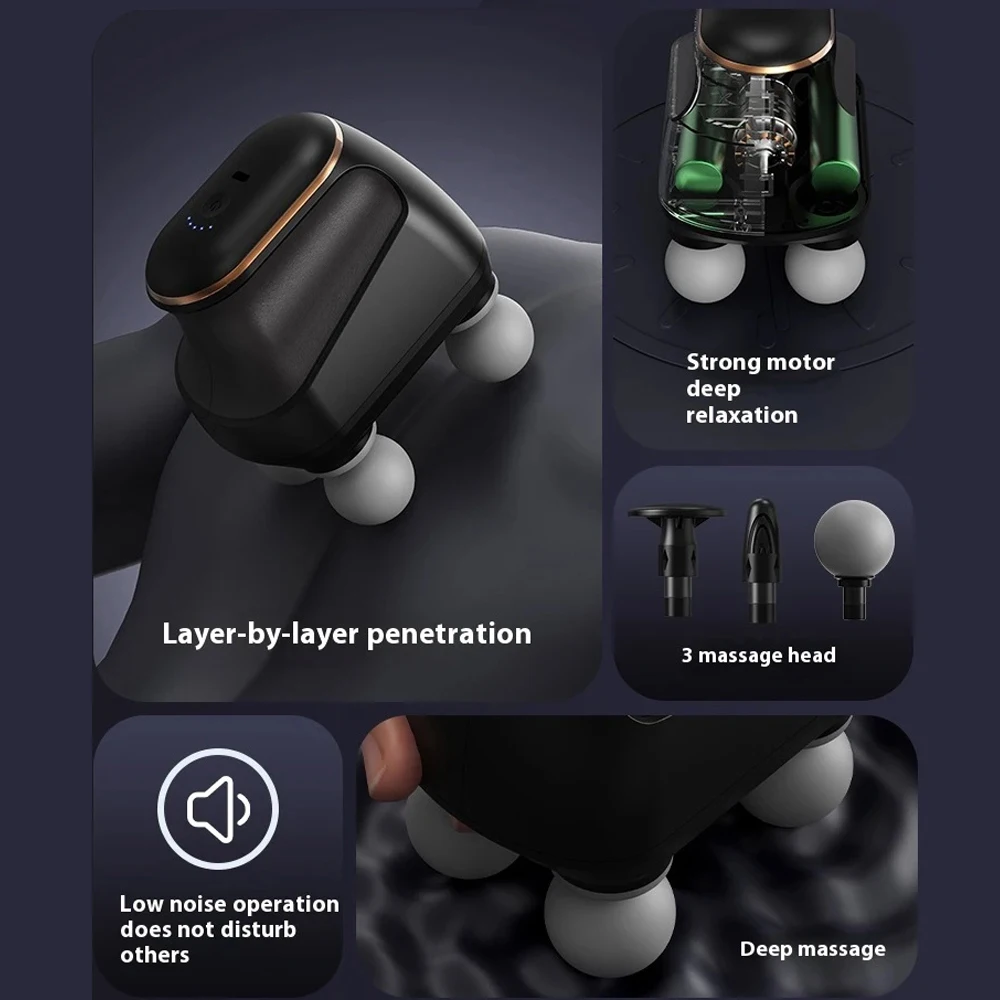 Portable Fascia Gun Muscle Massager Gun Four-head High Frequency Neck Shoulder Waist Massage Machine Professional Fascia Massage Portable Fascia Gun Muscle Massager Gun Four-head High Frequency Neck Shoulder Waist Massage Machine Professional Fascia Massage