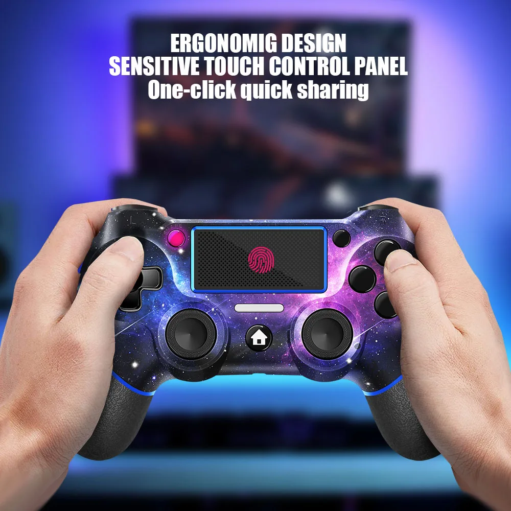 AceGamer Wireless Gamepad for PS4 Controller,with USB C Cable/Double Motors/6-Axis Gyro/3.5mm Audio Jack/Touch Pad Function AceGamer Wireless Gamepad for PS4 Controller,with USB C Cable/Double Motors/6-Axis Gyro/3.5mm Audio Jack/Touch Pad Function